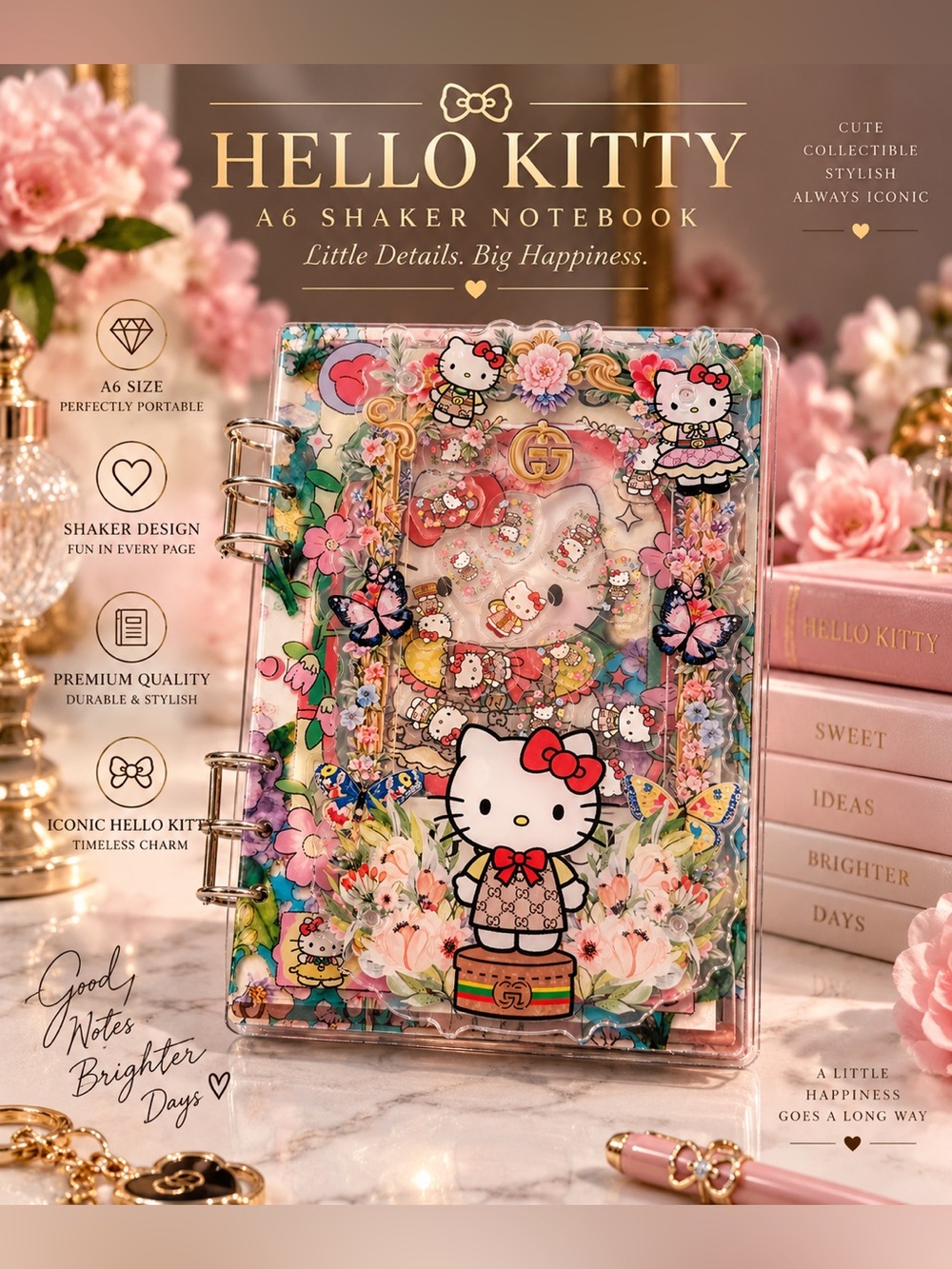 Hello Kitty A6 Shaker Notebook